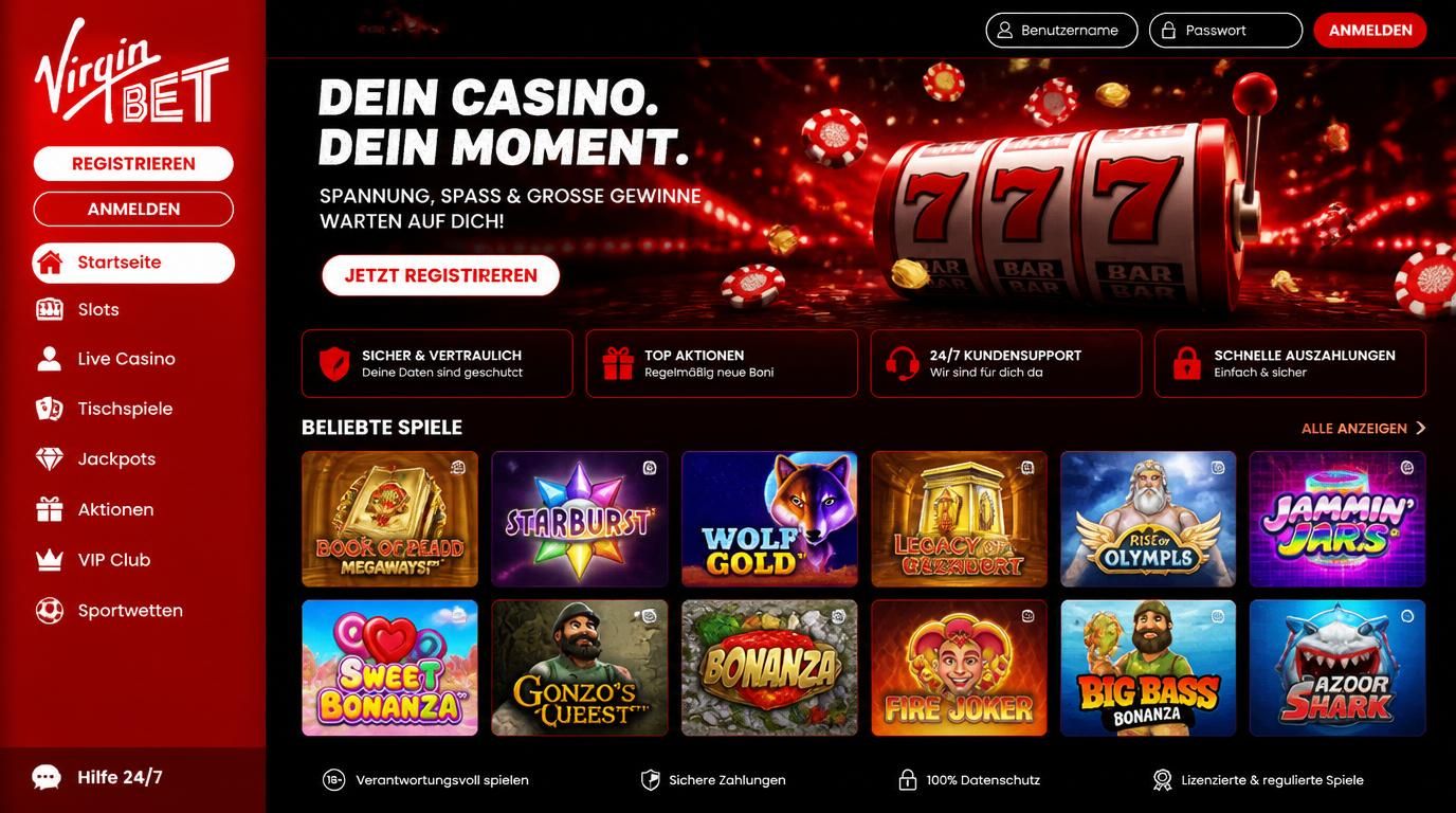 Benutzer, die Spaß und Sicherheit in einem modernen Casino-Interface suchen